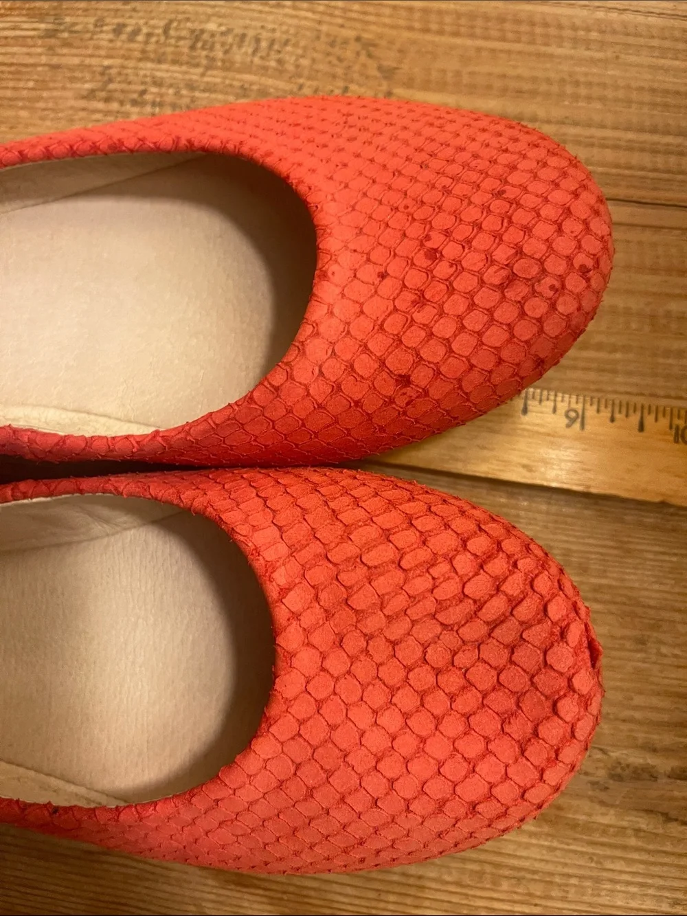 Bloch Girls Size Euro 33 - US 3 Coral-Orange Woven Ballet Flats for Kids